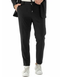 Abito uomo monopetto no stiro completo impermeabile giacca pantaloni nero GIOSAL-AE1238A