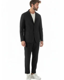 Abito uomo monopetto no stiro completo impermeabile giacca pantaloni nero GIOSAL-AE1238A