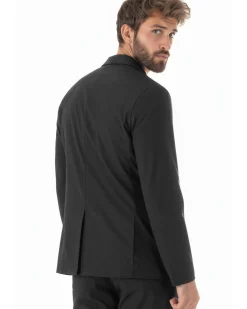 Abito uomo monopetto no stiro completo impermeabile giacca pantaloni nero GIOSAL-AE1238A