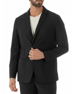 Abito uomo monopetto no stiro completo impermeabile giacca pantaloni nero GIOSAL-AE1238A
