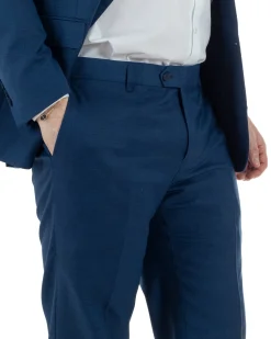 Abito Uomo Monopetto Vestito Viscosa Completo Taglie Comode Blu Melangiato TCAE1007A