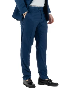 Abito Uomo Monopetto Vestito Viscosa Completo Taglie Comode Blu Melangiato TCAE1007A