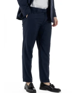 Abito Uomo Monopetto Vestito Viscosa Completo Taglie Comode Blu TCAE1010A