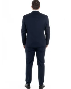 Abito Uomo Monopetto Vestito Viscosa Completo Taglie Comode Blu TCAE1010A