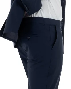 Abito Uomo Monopetto Vestito Viscosa Completo Taglie Comode Blu TCAE1010A