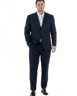 Abito Uomo Monopetto Vestito Viscosa Completo Taglie Comode Blu TCAE1010A