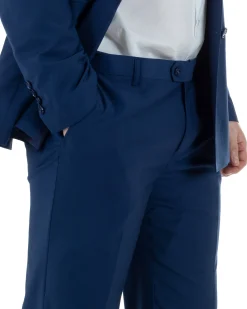 Abito Uomo Monopetto Vestito Viscosa Completo Taglie Comode Blu Chiaro TCAE1009A