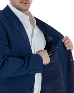 Abito Uomo Monopetto Vestito Viscosa Completo Taglie Comode Blu Chiaro TCAE1009A