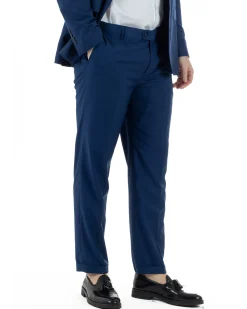 Abito Uomo Monopetto Vestito Viscosa Completo Taglie Comode Blu Chiaro TCAE1009A