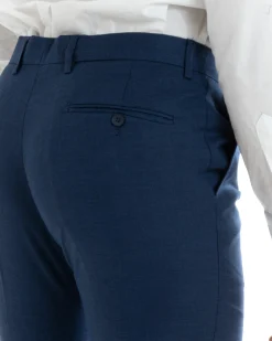 Abito uomo monopetto vestito viscosa completo giacca pantaloni blu melangiato GIOSAL-OU2401A