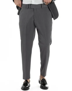 Abito uomo monopetto vestito completo smoking rever sciallato raso grigio scuro GIOSAL-AE1212A