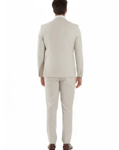Abito uomo monopetto vestito viscosa completo giacca pantaloni panna GIOSAL-AE1206A