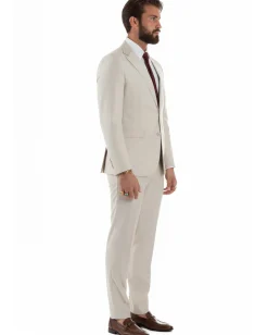 Abito uomo monopetto vestito viscosa completo giacca pantaloni panna GIOSAL-AE1206A