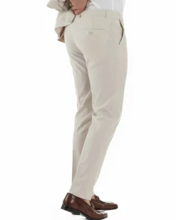 Abito uomo monopetto vestito viscosa completo giacca pantaloni panna GIOSAL-AE1206A