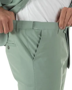 Abito uomo monopetto vestito viscosa completo giacca pantaloni verde salvia GIOSAL-AE1231A