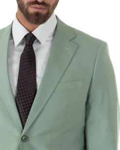 Abito uomo monopetto vestito viscosa completo giacca pantaloni verde salvia GIOSAL-AE1231A
