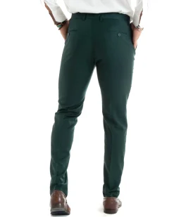 Abito uomo monopetto vestito viscosa completo giacca pantaloni verde GIOSAL-OU2434A