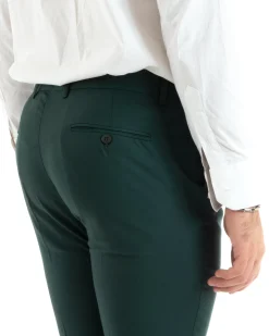 Abito uomo monopetto vestito viscosa completo giacca pantaloni verde GIOSAL-OU2434A