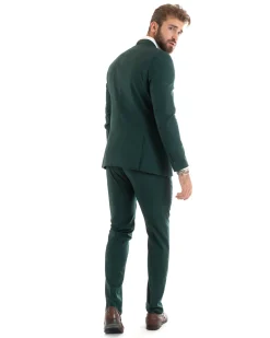Abito uomo monopetto vestito viscosa completo giacca pantaloni verde GIOSAL-OU2434A