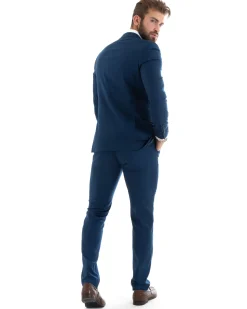 Abito uomo monopetto vestito viscosa completo giacca pantaloni blu chiaro GIOSAL-OU2433A