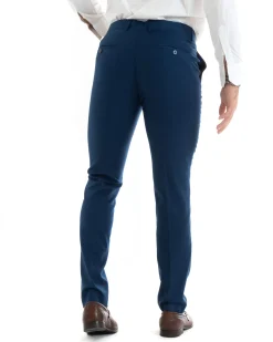 Abito uomo monopetto vestito viscosa completo giacca pantaloni blu chiaro GIOSAL-OU2433A