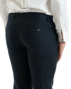 Abito uomo monopetto vestito viscosa completo giacca pantaloni blu GIOSAL-OU2430A