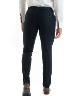 Abito uomo monopetto vestito viscosa completo giacca pantaloni blu GIOSAL-OU2430A