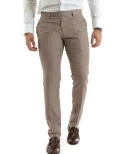 Abito uomo monopetto vestito viscosa completo giacca pantaloni beige GIOSAL-OU2432A