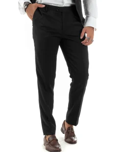 Abito uomo monopetto vestito 3 pezzi completo panciotto smoking raso nero GIOSAL-AE1098A