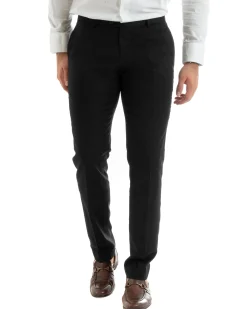 Abito uomo monopetto vestito viscosa completo giacca pantaloni nero GIOSAL-OU2431A