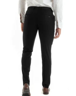 Abito uomo monopetto vestito viscosa completo giacca pantaloni nero GIOSAL-OU2431A