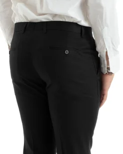 Abito uomo monopetto vestito viscosa completo giacca pantaloni nero GIOSAL-OU2431A