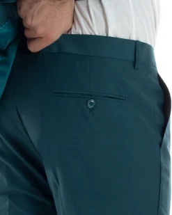 Abito uomo monopetto vestito viscosa completo giacca pantaloni petrolio GIOSAL-AE1129A