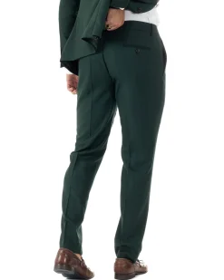 Abito Uomo Monopetto Vestito Viscosa Completo Giacca Pantaloni Verde Scuro Melangiato AE1091A