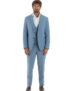 Abito Uomo Monopetto Vestito 3 Pezzi Completo Panciotto Polvere AE1160A