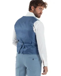 Abito Uomo Monopetto Vestito 3 Pezzi Completo Panciotto Polvere AE1160A