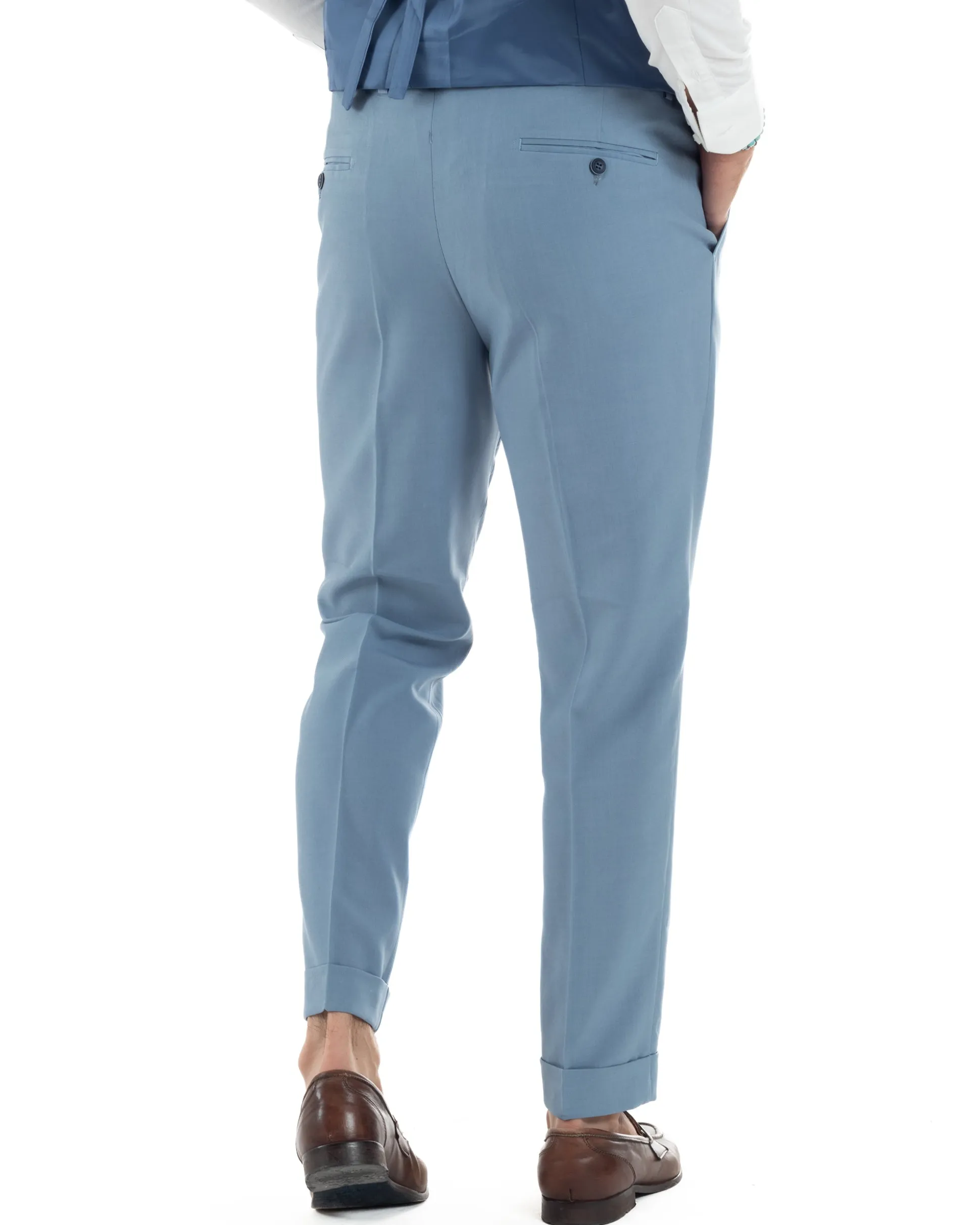 Abito Uomo Monopetto Vestito 3 Pezzi Completo Panciotto Polvere AE1160A