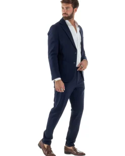 Abito Uomo Monopetto Viscosa Sartoriale Tinta Unita Blu Over-D OC1F2W5G01