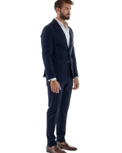 Abito Uomo Monopetto Viscosa Sartoriale Tinta Unita Blu Over-D OC1F2W5G01