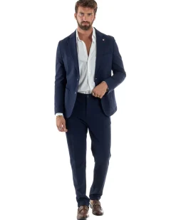 Abito Uomo Monopetto Viscosa Sartoriale Tinta Unita Blu Over-D OC1F2W5G01