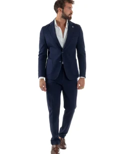 Abito Uomo Monopetto Viscosa Sartoriale Tinta Unita Blu Over-D OC1F2W5G01