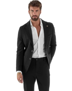 Abito Uomo Monopetto Viscosa Sartoriale Tinta Unita Nero Over-D OC1F2W5G01