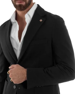 Abito Uomo Monopetto Viscosa Sartoriale Tinta Unita Nero Over-D OC1F2W5G01