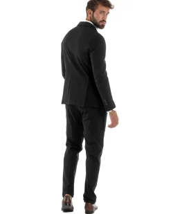 Abito Uomo Monopetto Viscosa Sartoriale Tinta Unita Nero Over-D OC1F2W5G01