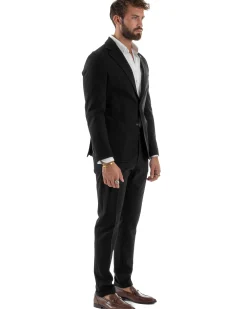 Abito Uomo Monopetto Viscosa Sartoriale Tinta Unita Nero Over-D OC1F2W5G01