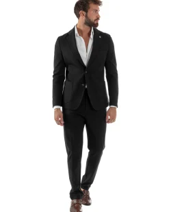 Abito Uomo Monopetto Viscosa Sartoriale Tinta Unita Nero Over-D OC1F2W5G01