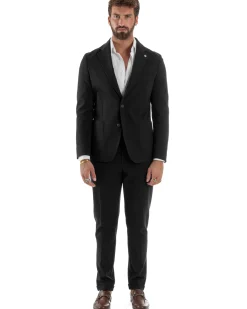 Abito Uomo Monopetto Viscosa Sartoriale Tinta Unita Nero Over-D OC1F2W5G01