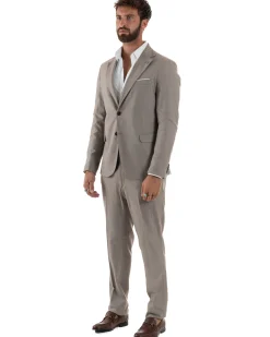 Abito Uomo Monopetto Viscosa Sartoriale Beige Melangiato Over-D OC1F2W5A06