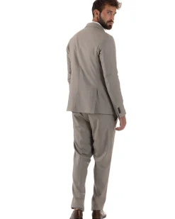 Abito Uomo Monopetto Viscosa Sartoriale Beige Melangiato Over-D OC1F2W5A06