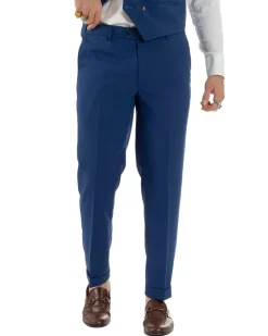 Abito uomo vestito monopetto 3 pezzi panciotto bottoni oro blu royal GIOSAL-AE1227A